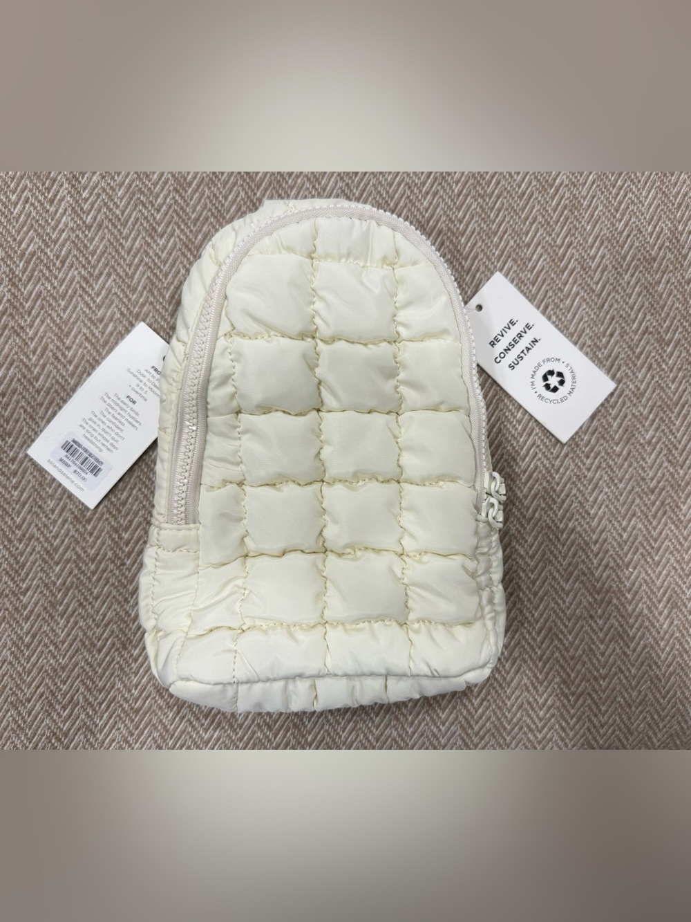 Quilted Mini Crossbody Bag in Ivory